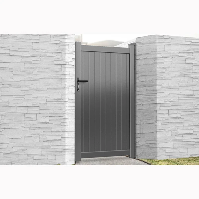 Image of Ready Made Gates Pedestrian Gate 900x2000mm Grey - Vertical Solid Infill & Flat Top Grey Unisex