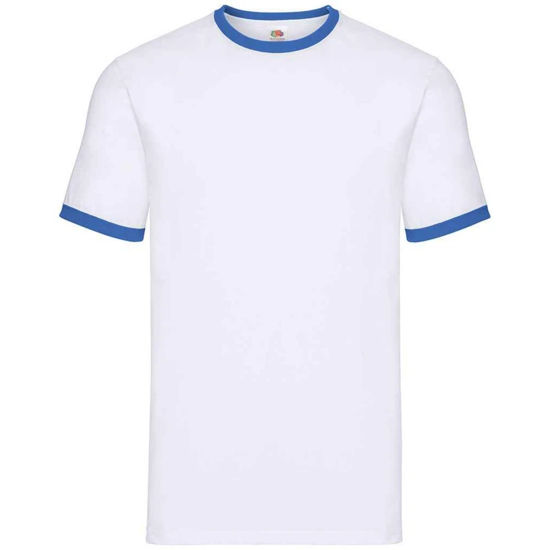 Image of Fruit Of The Loom Fruit of the Loom Men Ringer Contrast T-Shirt in White Size: 2X-large White XXL Male 5063470809998