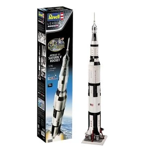 Image of Apollo 11 Saturn V Rocket 50th Anniversary First Moon Landing 1:96 Revell Model Kit
