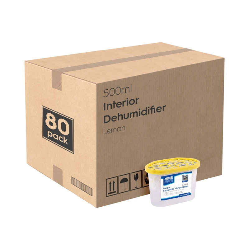 Image of Harbour Housewares 80x Interior Dehumidifiers - 500ml - Lemon - Home Moisture Absorber Trap in Yellow Yellow Unisex