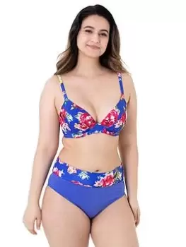 Image of DORINA Campora Curve Non Padded Bikini Top, Blue, Size 36C, Women