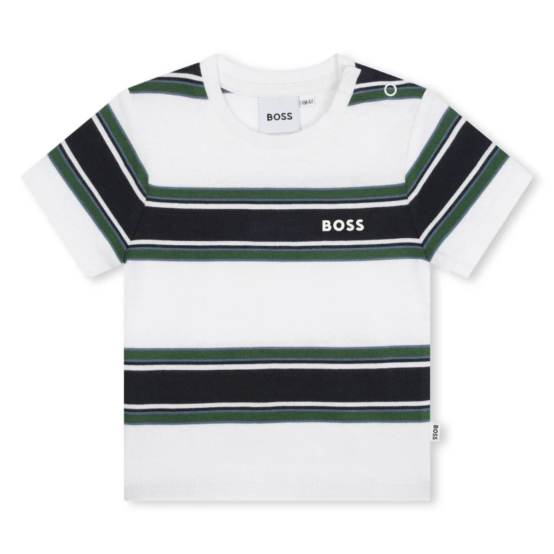 Image of Boss Striped T-Shirt Infants - White White One Size