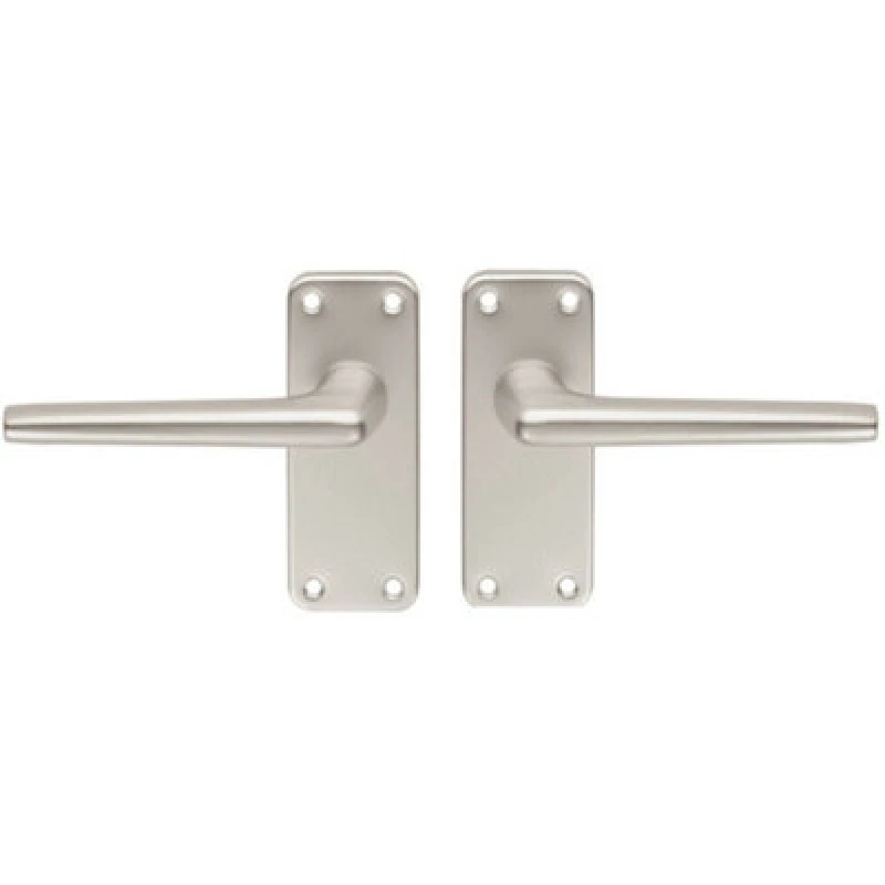 Image of Loops PAIR Straight Tapered Handle on Latch Backplate 102 x 41mm Satin Aluminium Multi