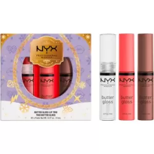 Image of NYX Professional Makeup Limited Edition Xmass 2022 Mrs Claus Oh Deer Butter Gloss Trio lipgloss set