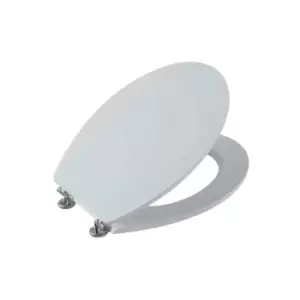 Image of Showerdrape Cambridge Toilet Seat With Rubberised Finish - White/Chrome