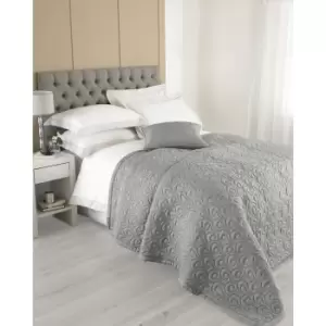 Image of Riva Home Nimes Silk Bedspread (240x250cm) (Pewter)
