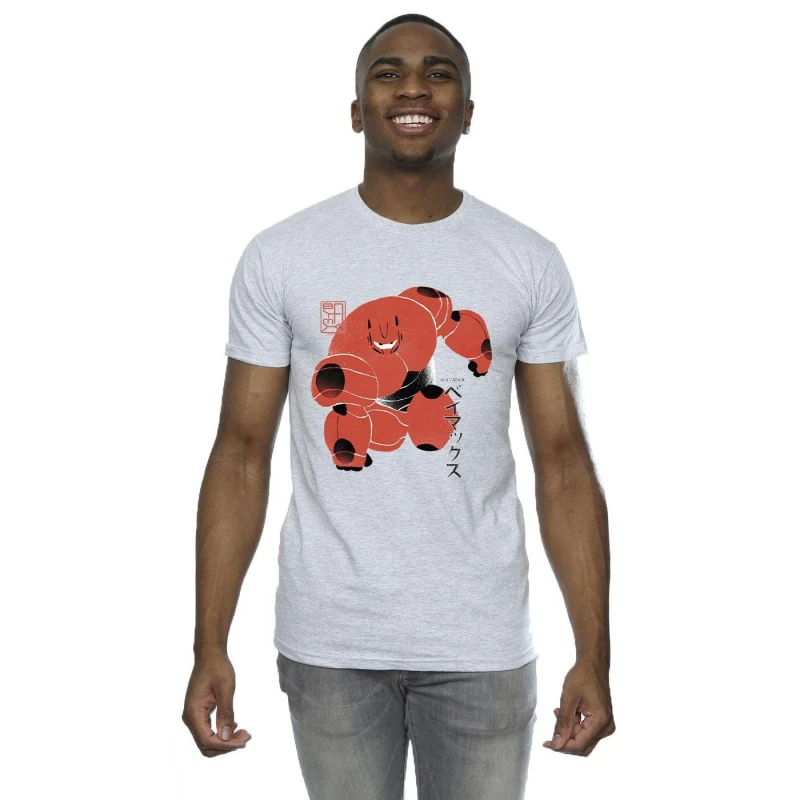 Image of Disney Men Big Hero 6 Baymax Suite Pose T-Shirt in Grey Size: Small Grey S Male 5059934873766