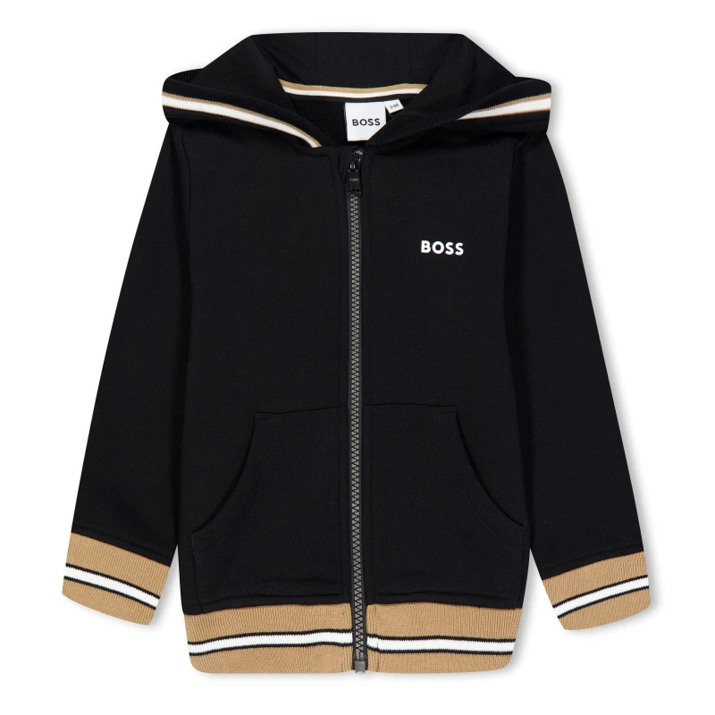 Image of Boss Boss Logo Zipped Hoodie Infants - Black 9 - 12 Months