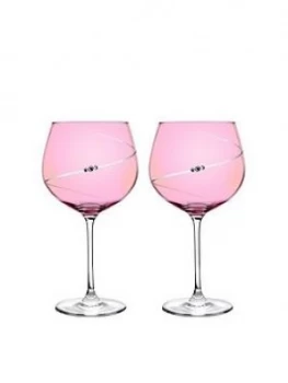 Image of Portmeirion Auris Pink Gin Glasses With Swarovski Crystals ; Set Of 2