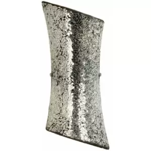 Image of Loops - Mosaic Mirror Wall Light Silver Pattern Glass Shade Pretty Dimmable Lamp Fitting