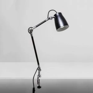 Image of Adjustable Arm Clamp Table Lamp Matt Black, E27