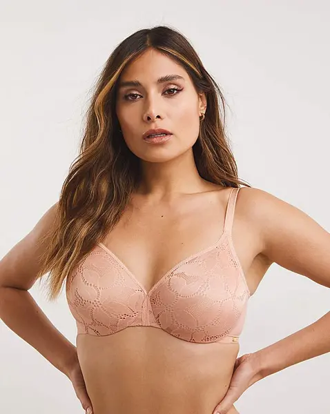 Image of Gossard Gossard Glossies Lotus Plunge Bra Cafe Female 34C BB68406