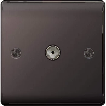 Image of British General Electrical Raised Coax TV Aerial Socket - Black Nickel