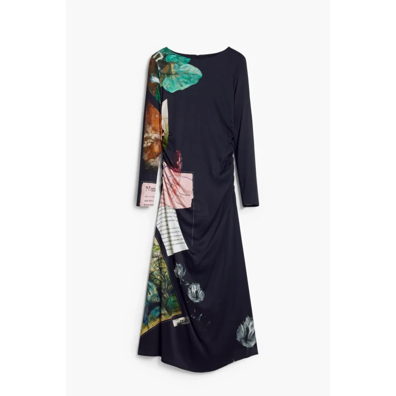 Image of Desigual Womens long sleeve dress Desigual Patch Fiona Noir Female L