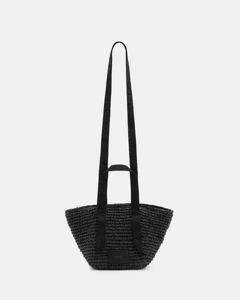 Image of AllSaints Celayne Mini Straw Tote Bag