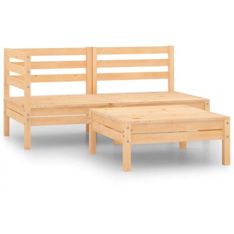 Image of VIDAXL 3 Piece Garden Lounge Set Solid Pinewood Vidaxl 8720286659113