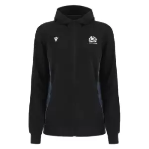 Image of Macron Scotland Rugby Zip Hoodie 2023 2024 Adults - Black