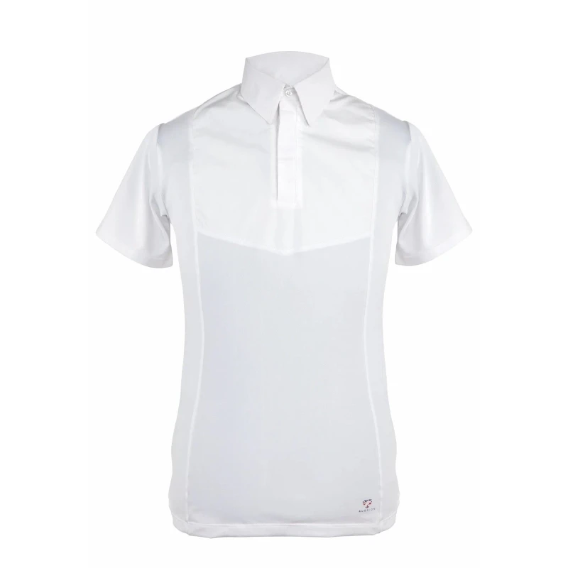 Image of Aubrion Aubrion Men Tie Keeper Short-Sleeved Shirt in White Size: X-Small White XS Male 5063470431960