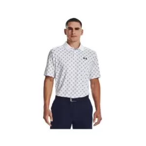 Image of Under Armour Perf 3.0 Printed Polo White/Cosmic Blue - L