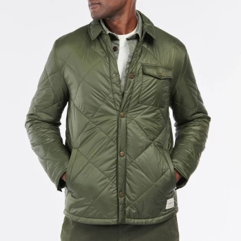 Image of Barbour 55 Degrees North Mens Summer Shirt Quilt - Olive - S