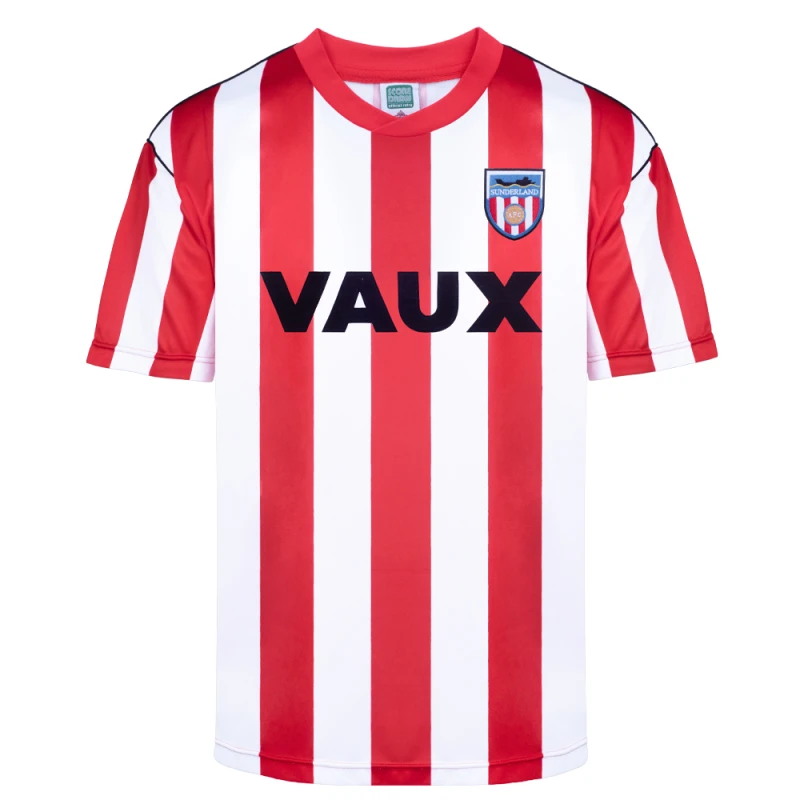 Image of Score Draw Sunderland 1990 Retro Football Shirt SUND90HPYSS-L L Mens Sportswear