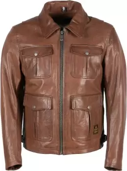Image of Helstons Joey Motorcycle Leather Jacket, brown, Size S, brown, Size S