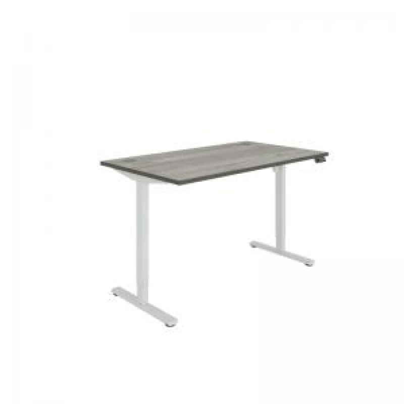 Image of Polaris Single Motor Sit/Stand Desk 1400x800 Grey Oak/White KF800091