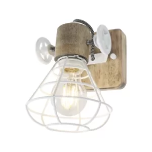 Image of Guersey Single Spotlight White Matt, Wood Clear