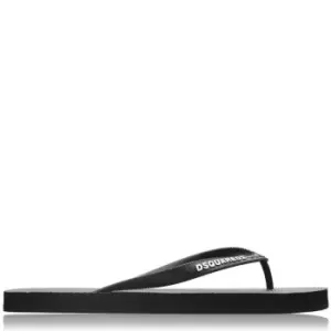 Image of DSQUARED2 Logo Flip Flops - Black