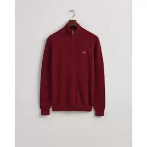 Image of Gant Cotton Pique Half Zip Fleece - Red