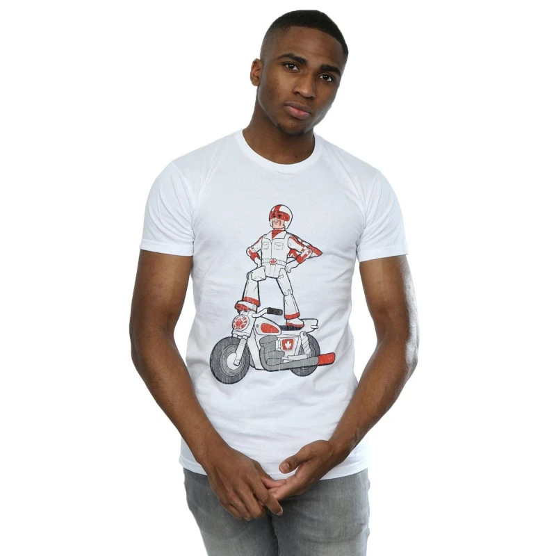 Image of Disney Men Toy Story 4 Duke Caboom Pose T-Shirt in White Size: Small White S Male 5059308572165