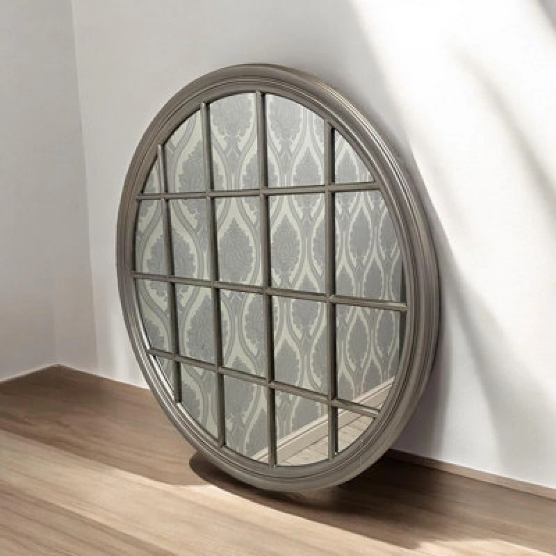Image of Round Framed Wall Mirror - L5 x W120 x H120cm - Silver MinsterStylishLivingLtd4138