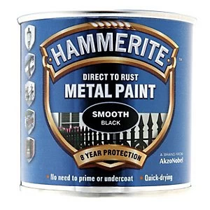 Image of Hammerite Metal Paint - Smooth Black 250ml