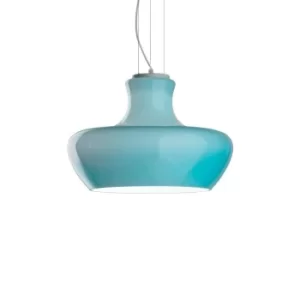 Image of Aladino 1 Light Small Dome Ceiling Pendant Blue, E27
