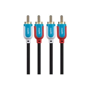 Image of Maplin Premium Twin RCA Phono to Twin RCA Phono 2 Pole Terminal Cable 0.75m