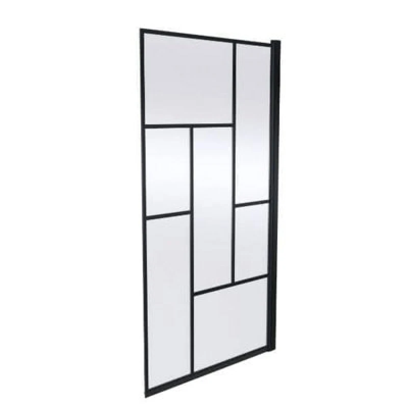 Image of nuie Bath Screens Square L Shape 6mm Toughened Safety Glass Bath Screen with Fixed Return - Brown, Brown NSBS28