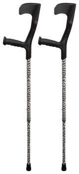 Image of Aidapt Deluxe Patterned Forearm Crutches (Pair) Black