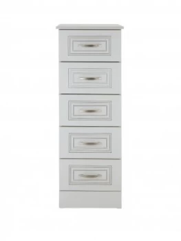Image of Consort Dorchester Ready Assembled Narrow Chest Of 5 Drawers