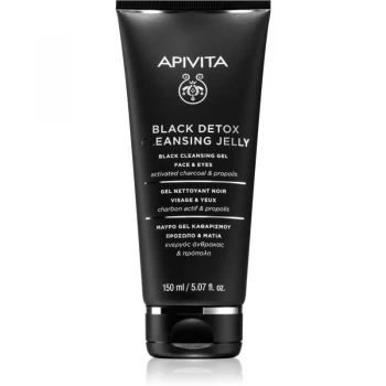 Image of Apivita Cleansing Propolis & Activated Carbon Cleansing Gel with Activated Charcoal for Face and Eyes 150ml