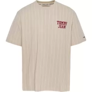 Image of Tommy Jeans Tjm Ovz Pinstripe Tee - Beige