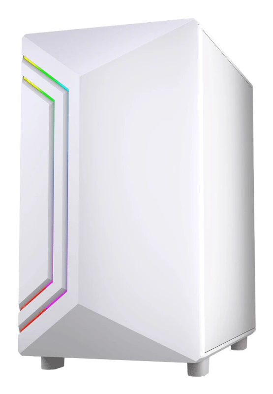 Image of VIDA Vida Apollo M White ARGB Gaming Case w/ Glass Window Micro ATX Rear ARGB Infinity Fan Front LED Strips APOLLOM-WHT