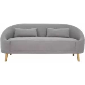 Image of Premier Housewares - Grey Linen Sofa 2 Seater Small Sofas for Small Rooms Padded 2 Seater Sofa Seats Small Sofa 2 Seater Sofas for Living Room