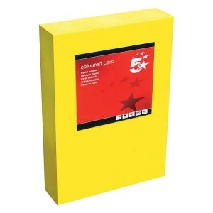 Image of Office Coloured Card Tinted 160gsm A4 Deep Yellow Pack 250 938091