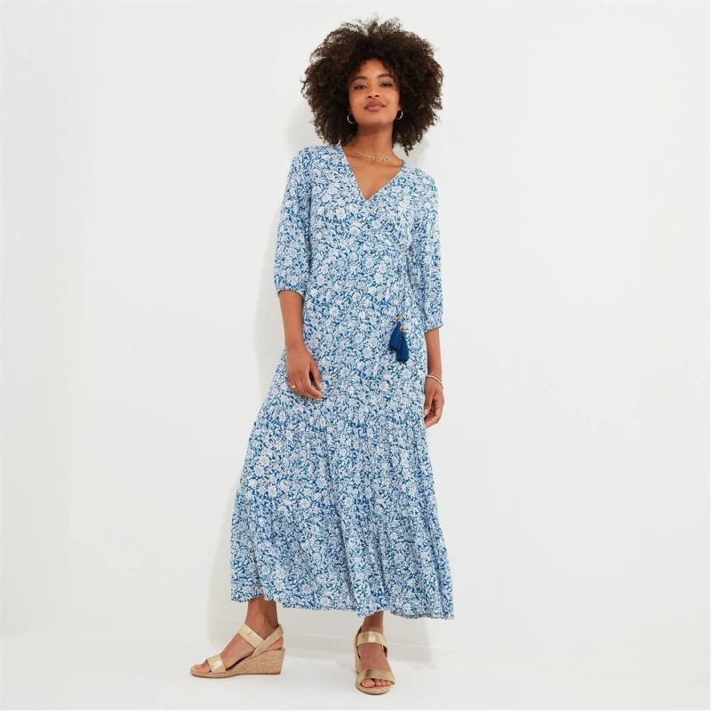 Image of Joe Browns Joe Brown Wrap Blue Dress Blue 10