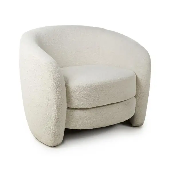 Image of Shankar Petra Boucle Vanilla White Tub Chair - Cream M