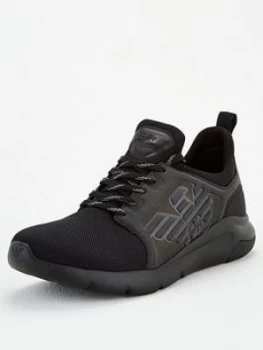 Image of Emporio Armani EA7 A Racer Reflex Runner Trainers Black Size 6 Men
