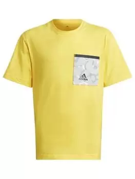 Image of adidas Ftre - Future Junior Boys T-Shirt Ss, Bright Yellow, Size 11-12 Years