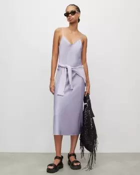 Image of AllSaints Hera 2-In-1 Midi Slip Dress