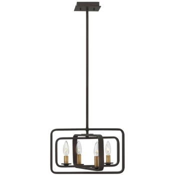 Image of Elstead Quentin - 4 Light Ceiling Pendant Chandelier Bronze, E14