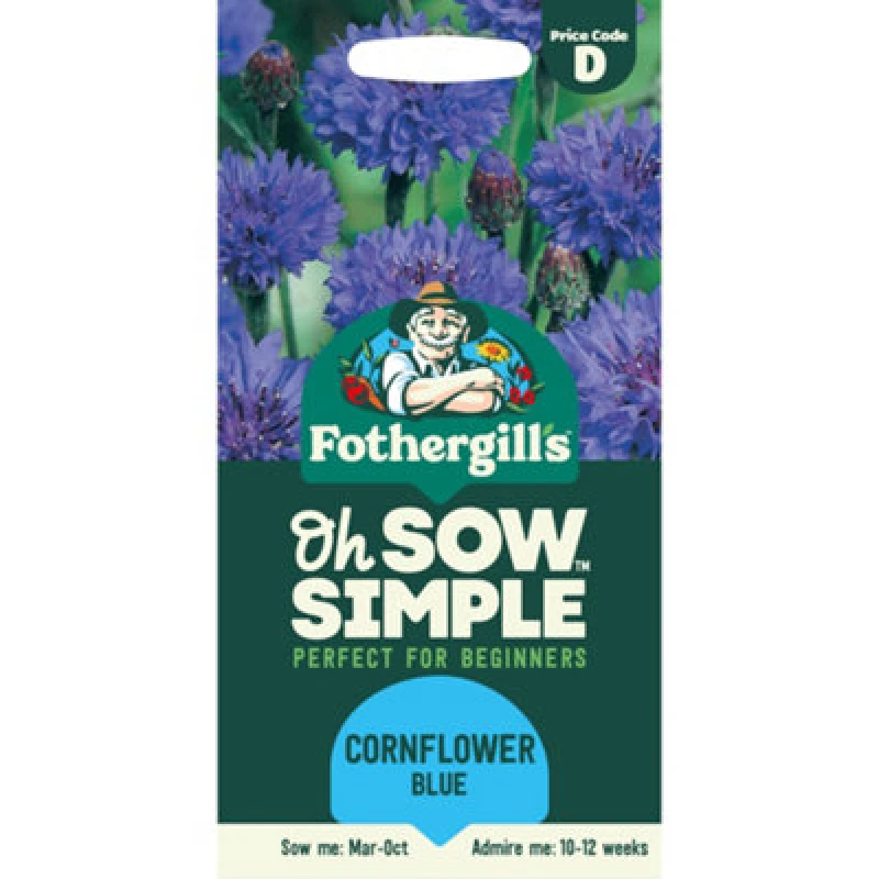 Image of Mr Fothergills Blue Ball Cornflower Flower Seeds